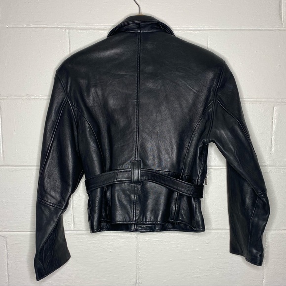 Women’s Genuine Leather Biker Jacket - Picture 3 of 4